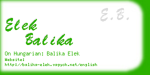 elek balika business card